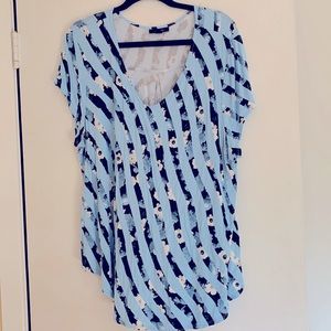 Lovely blue floral pattern top. Light weight and soft fabric. Worn once.